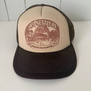 Vintage 1987 Halstead Kansas Old Settlers 100th Anniversary Trucker Hat